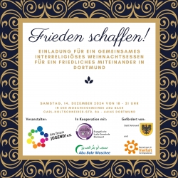 5.12.2024, 17:00 Uhr: Interreligiös-traditionelles Weihnachtsessen in einer Moschee - organisiert von forum JUGEND!